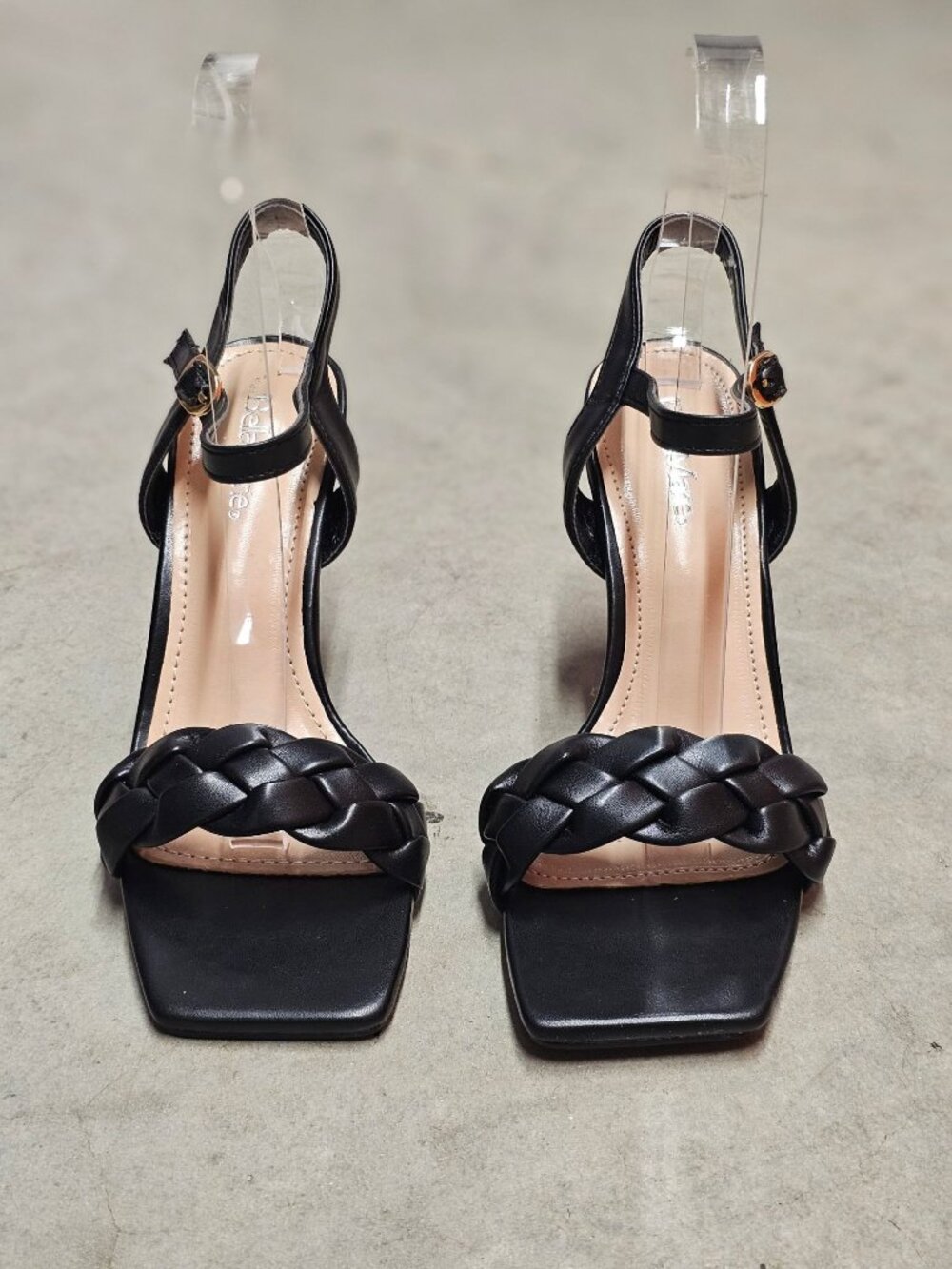 Braided Strap High Heel Sandals With Adjustable Ankle Strap & Square Toe Design - Picture 7 of 14